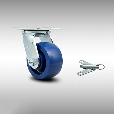 Service Caster 4 Inch SS Solid Poly Swivel Caster with Ball Bearing and Swivel Lock SCC SCC-SS30S420-SPUB-BSL